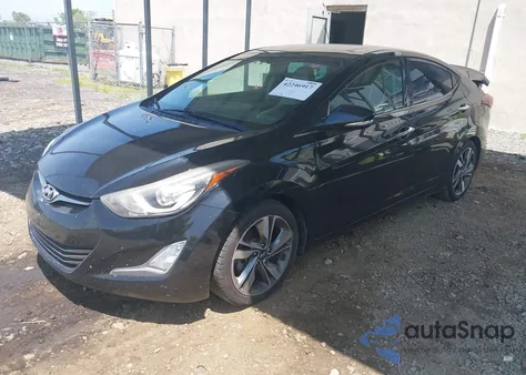 2015 Hyundai Elantra Limited z USA, uszkodzony, nr VIN KMHDH4AE9FU359677